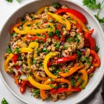 Quick Ground Turkey & Peppers Skillet | Healthy Dinner in 30 Min!