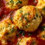 Cozy Hearty Tomato Soup with Cheesy Dumplings