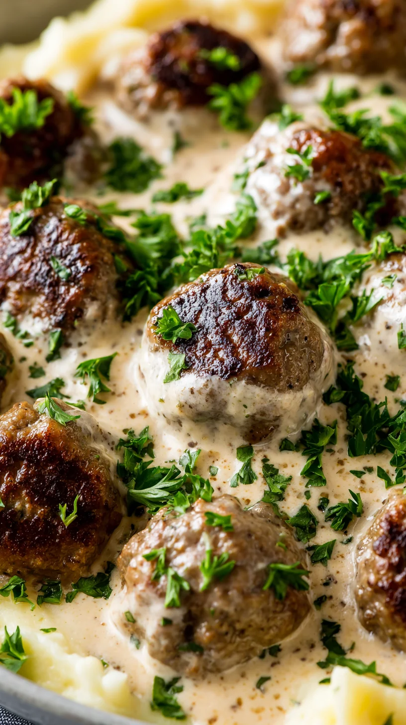 Creamy Swedish meatballs, ready to devour. Creamy Swedish meatballs, ready to devour.