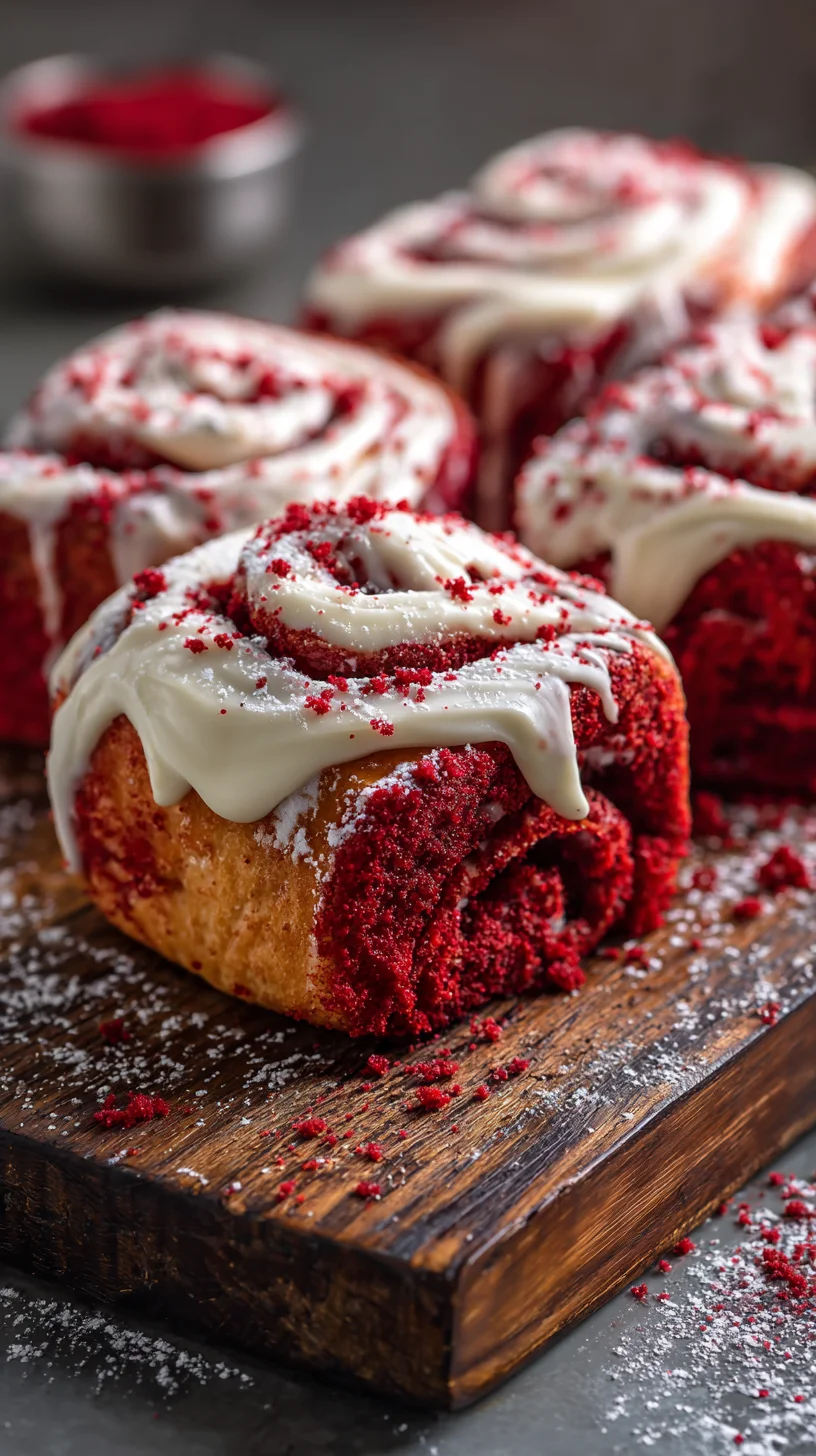 Irresistible red velvet rolls.