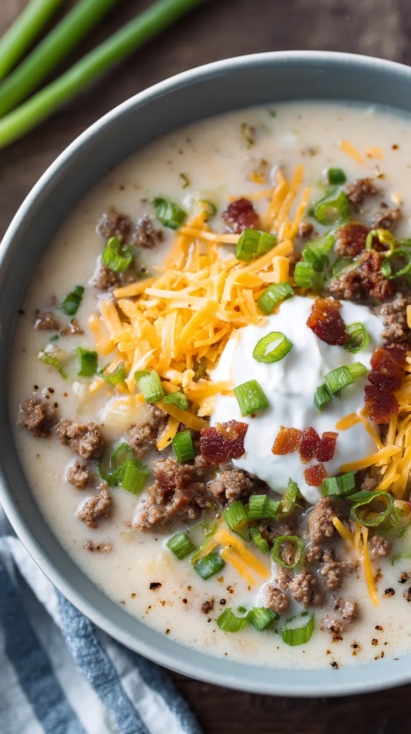 Loaded Outback potato soup, creamy and decadent.