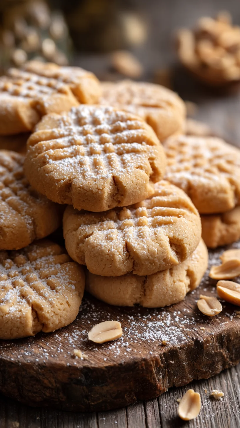 Golden peanut butter shortbread
