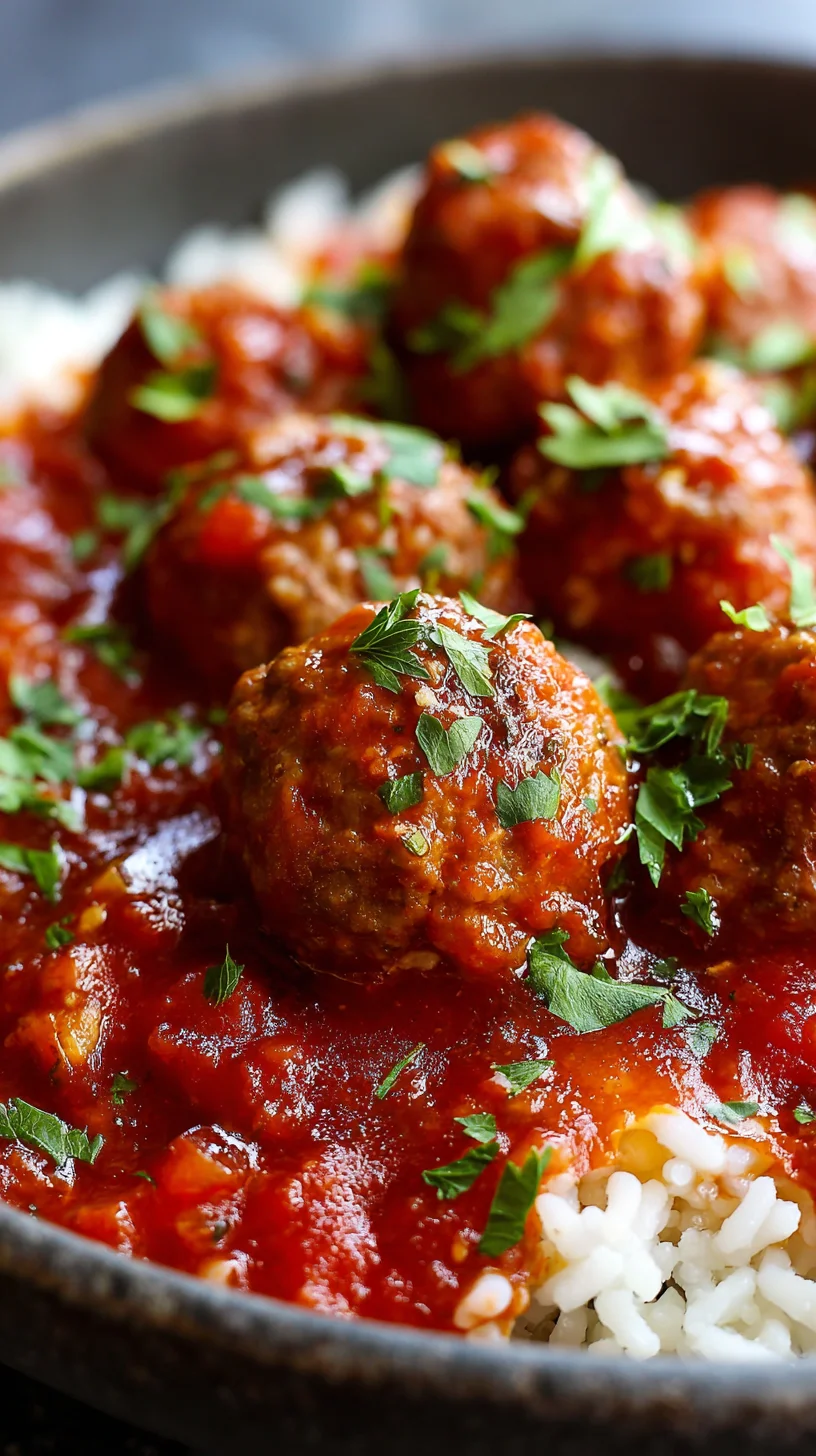 Nostalgic porcupine meatballs simmered in tomato sauce.
