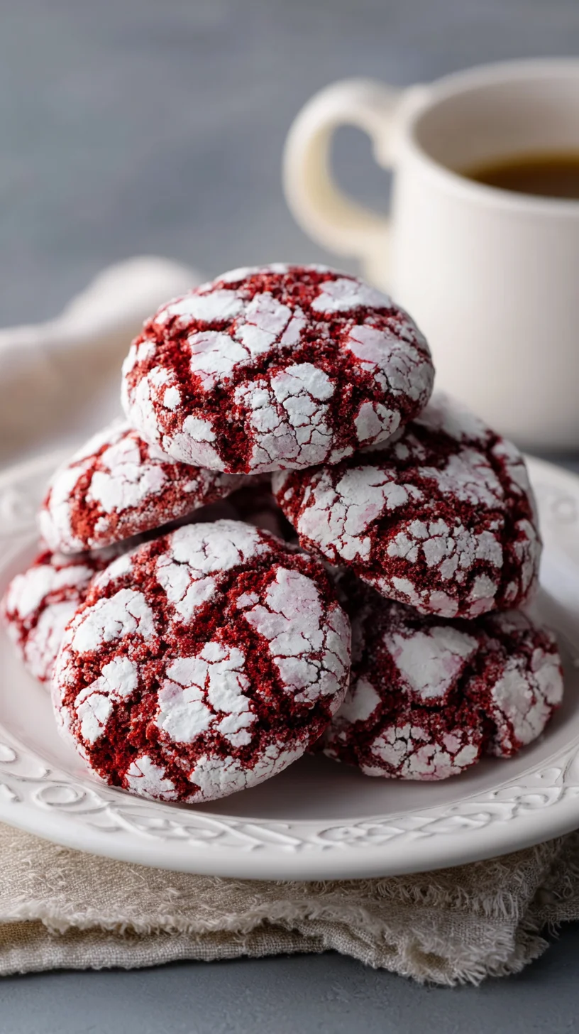 Red velvet crinkle cookies