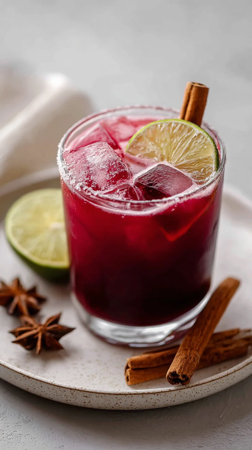Holiday spiced margarita cocktail.