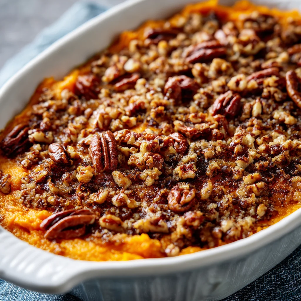 The BEST Sweet Potato Casserole with Pecan Topping | Must-Try Holiday Side Dish!