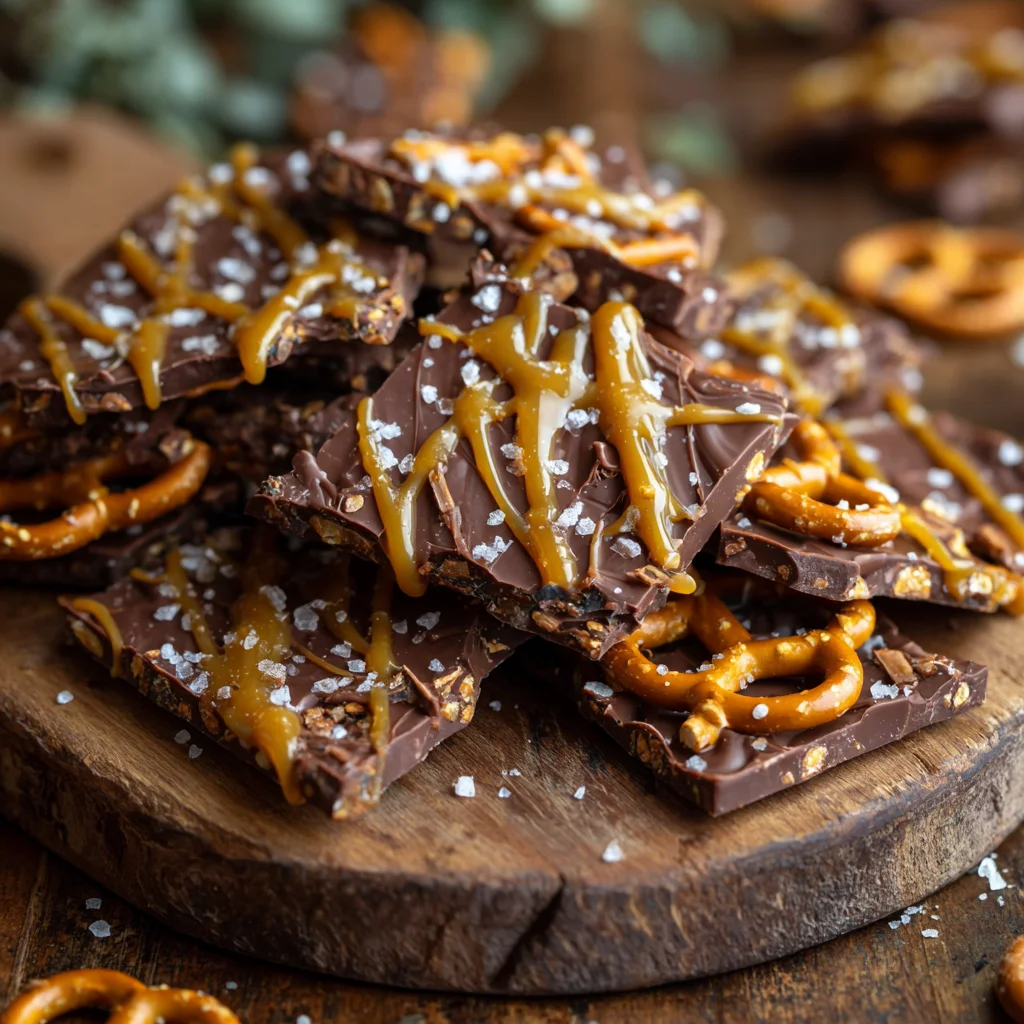 The Best Salted Caramel Pretzel Bark | Easy No-Bake Recipe