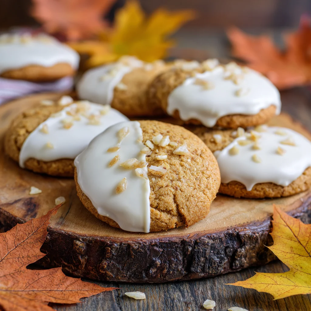 White Chocolate Dipped Maple Cinnamon Cookies | Easy Fall Dessert