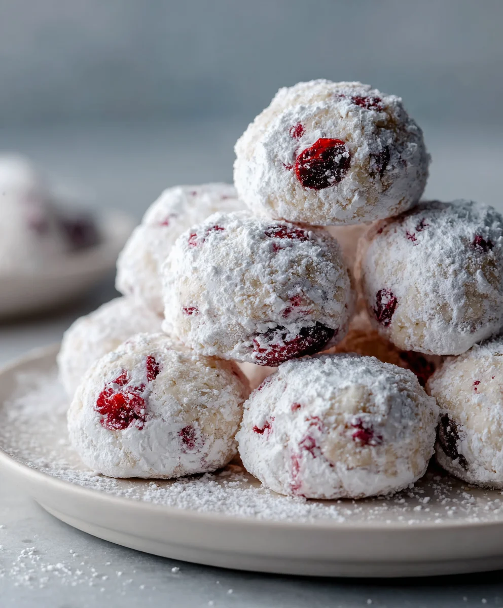 Cherry Snowball Cookies