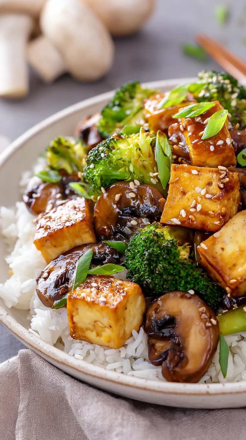 Mushroom and tofu stir-fry