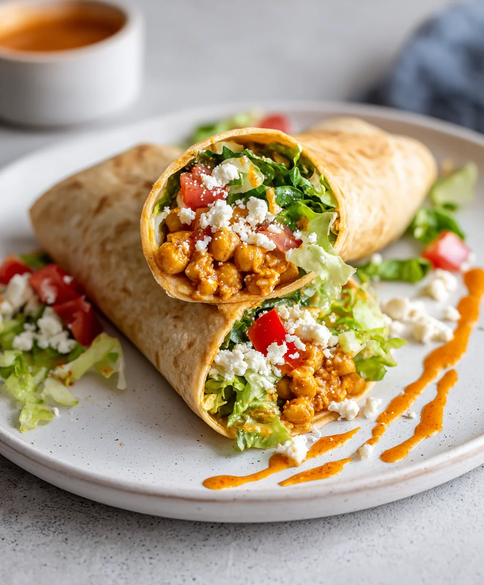 Spicy Buffalo Chickpea Wraps