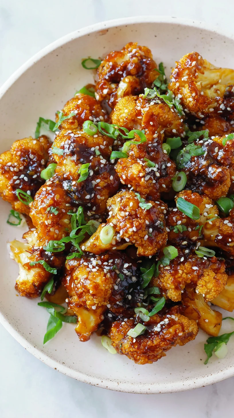 Glazed cauliflower with sesame seeds. Glazed cauliflower with sesame seeds.
