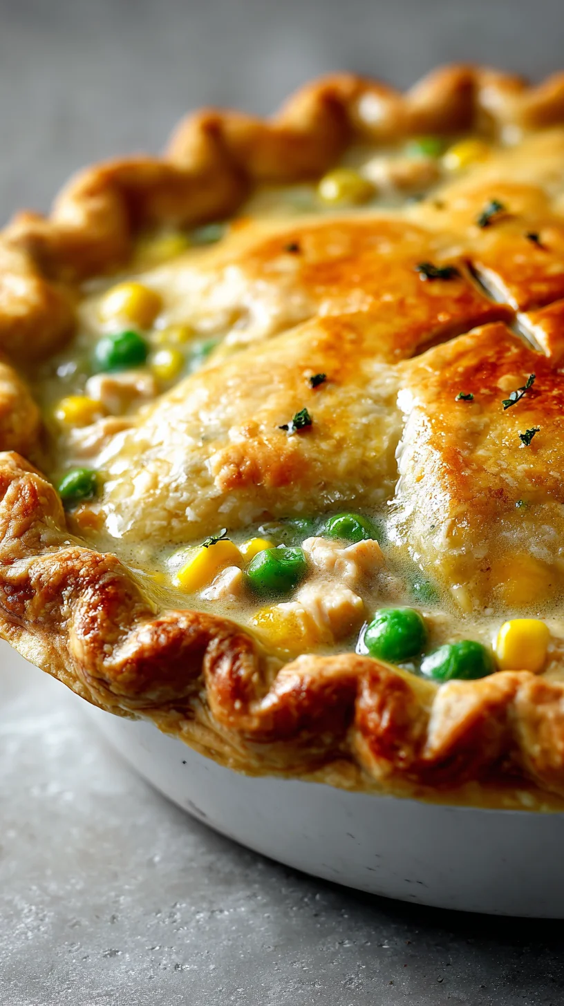 Golden-brown turkey pot pie