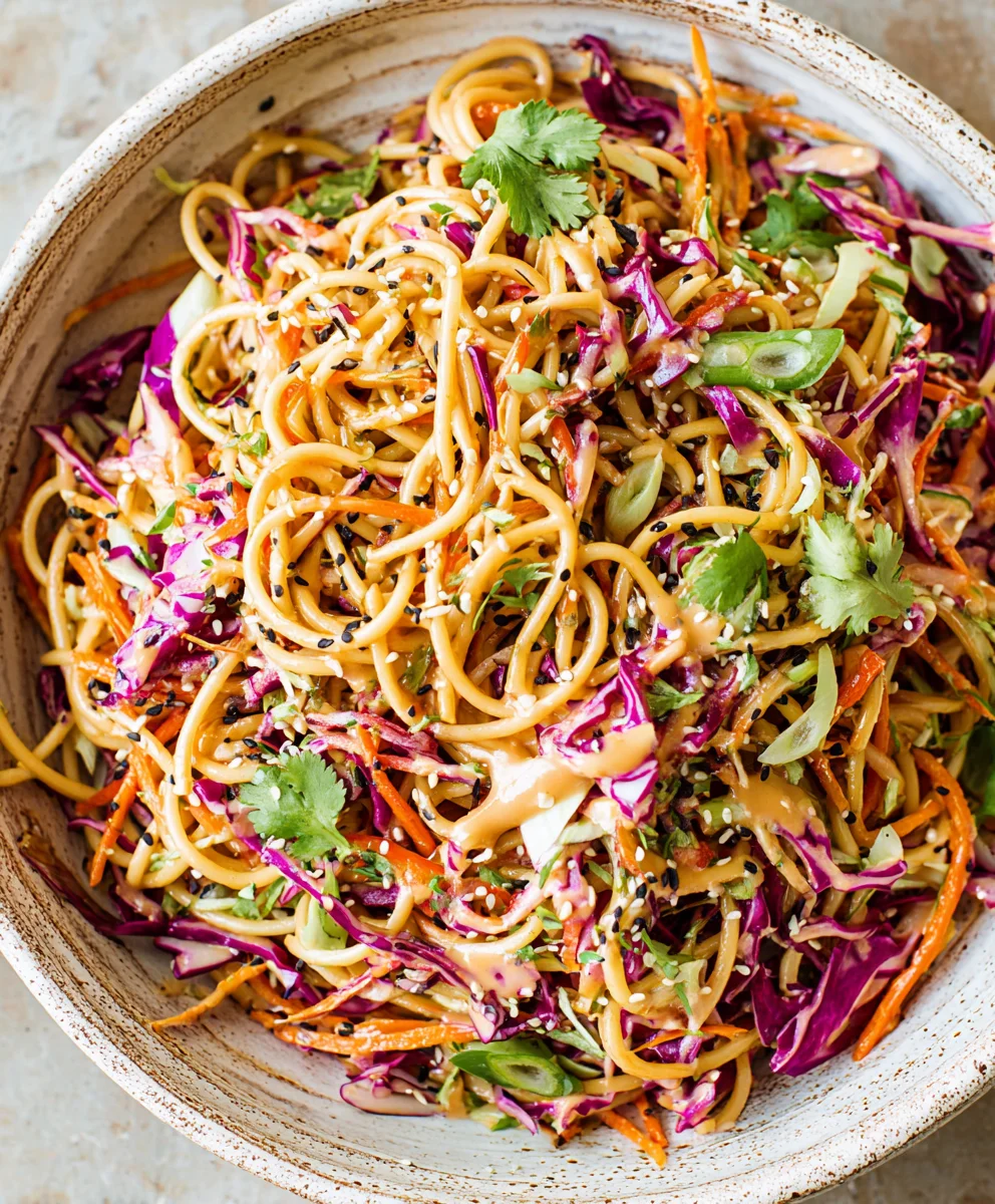 Asian Noodle Salad in Peanut Dressing