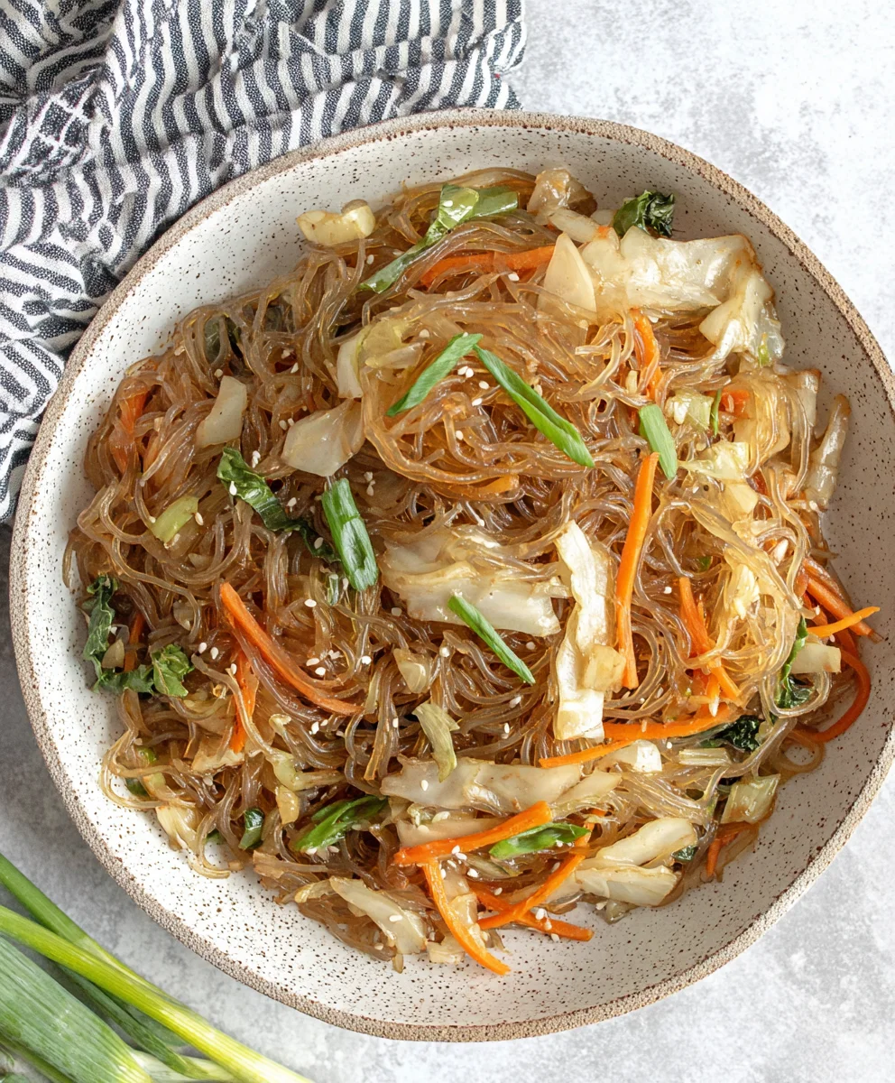 Cabbage Glass Noodles Stir Fry
