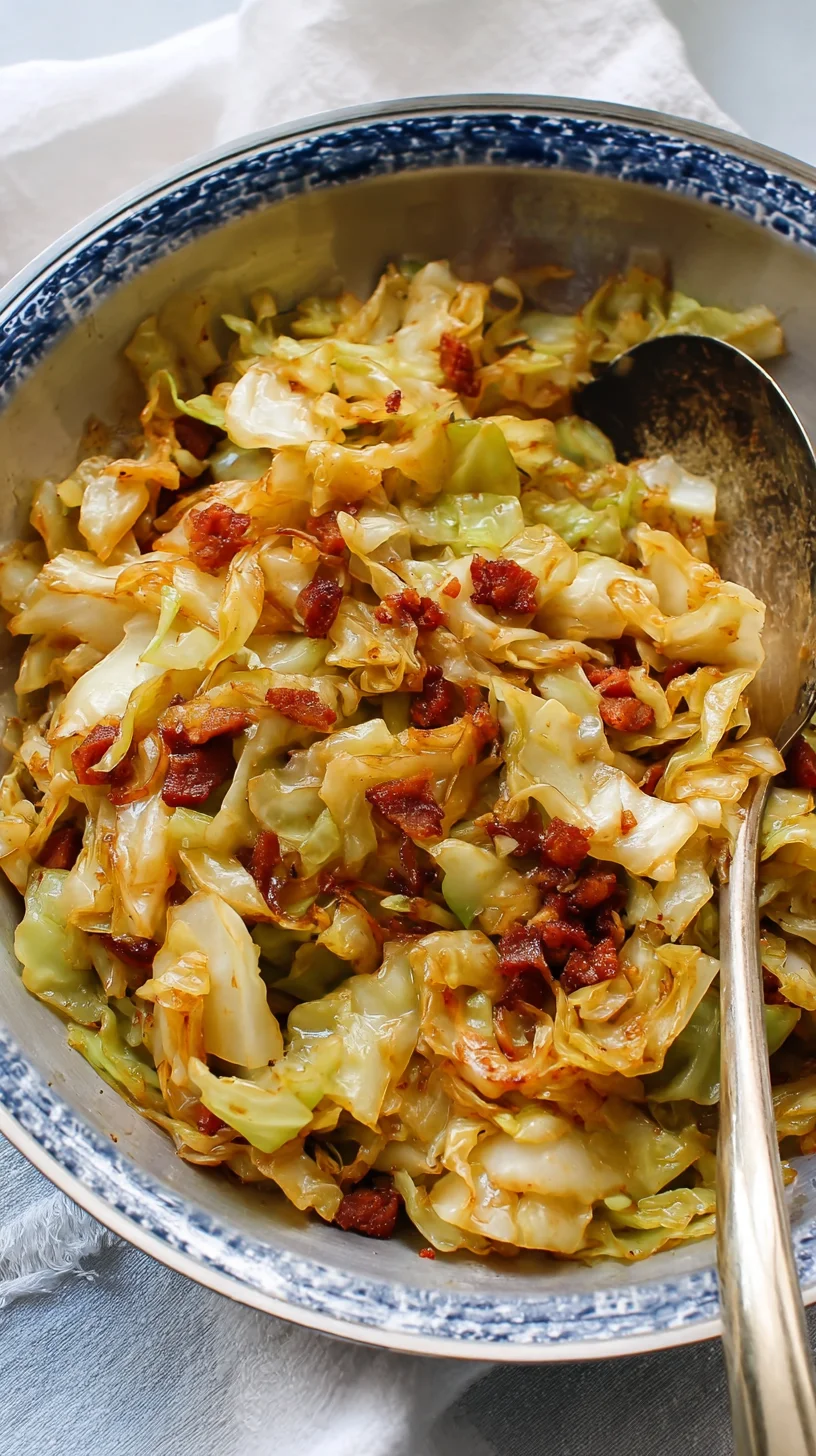 Fried cabbage in a serving bowl.
