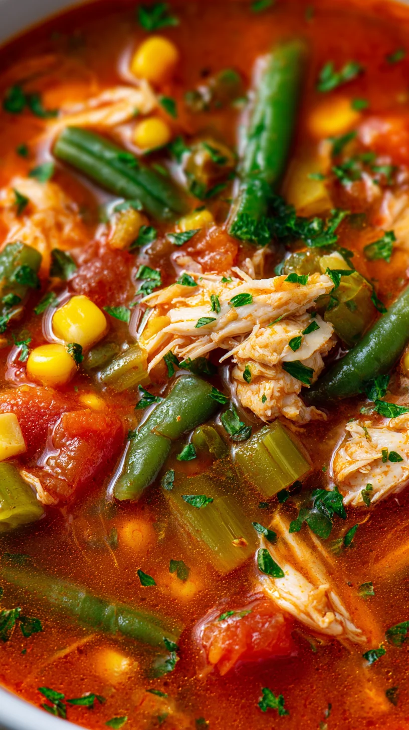 Maryland crab soup in a bowl.
