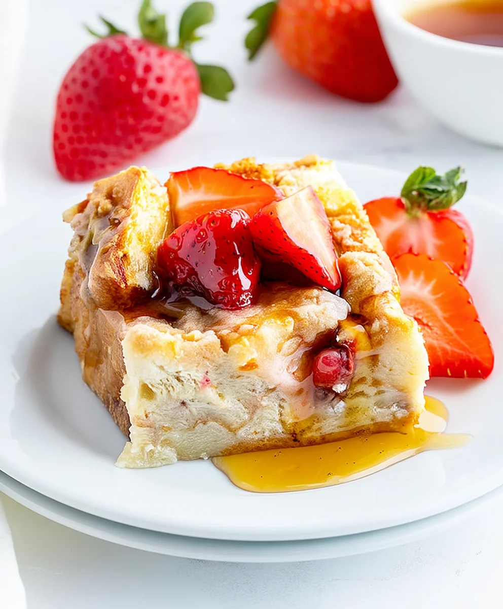 Slow Cooker Strawberry French Toast Casserole