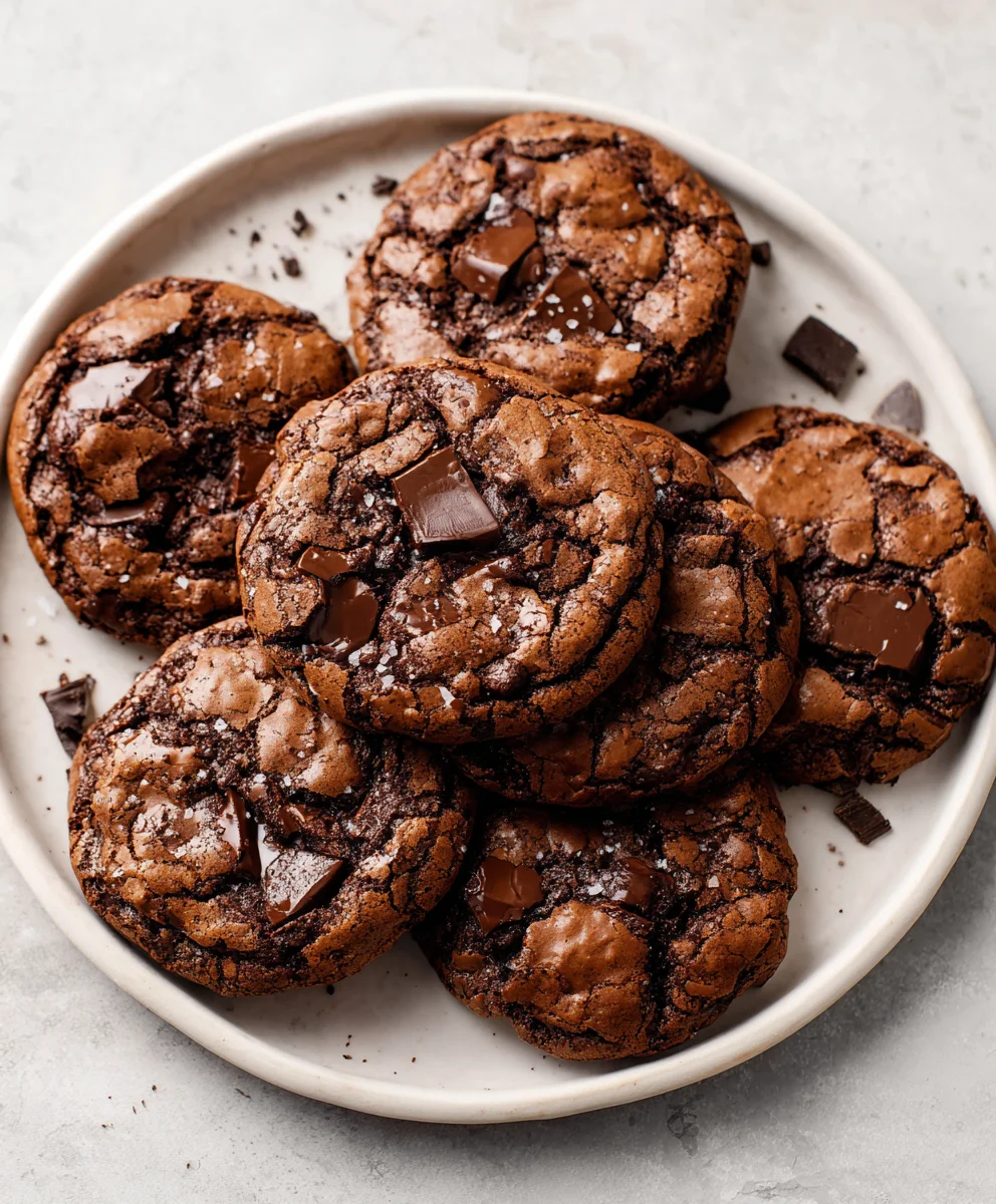 Platter of golden-brown chewy brookies.