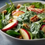 Apple Walnut Spinach Salad with Avocado Dressing