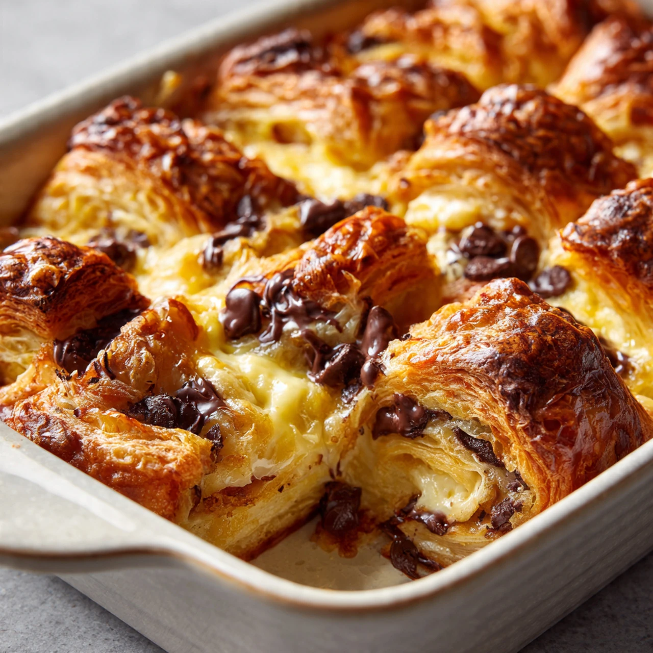 Chocolate Croissant Breakfast Bake