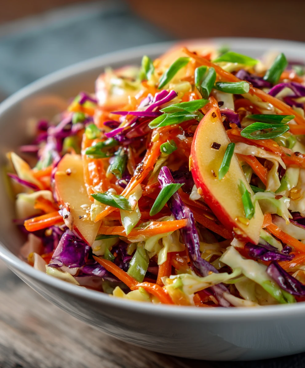 Crunchy Cabbage and Apple Salad with Honey Lime Dressing