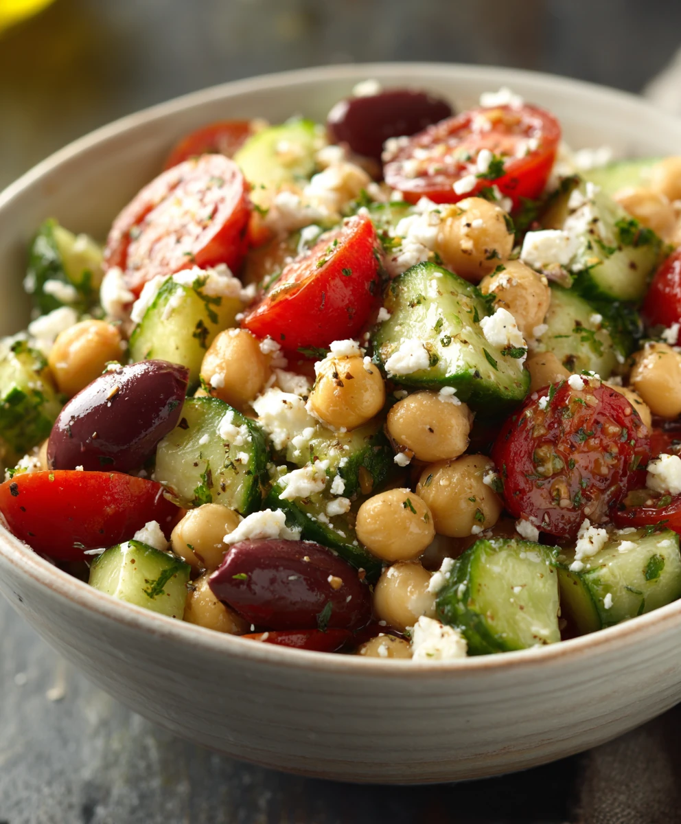 Greek Chickpea and Cucumber Salad