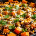 Ground Beef and Sweet Potato Taco Skillet