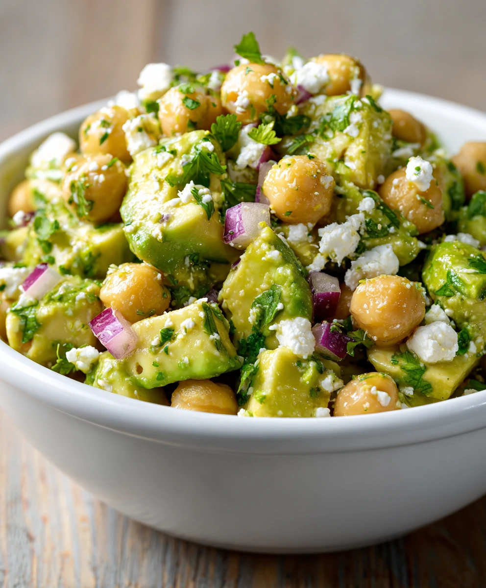 Healthy Chickpea Feta Avocado Salad