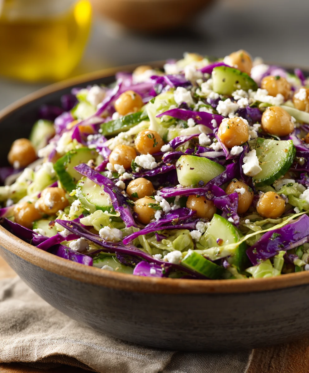 Healthy Chopped Chickpea and Cabbage Salad