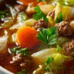 Hearty Cabbage and Ground Beef Soup