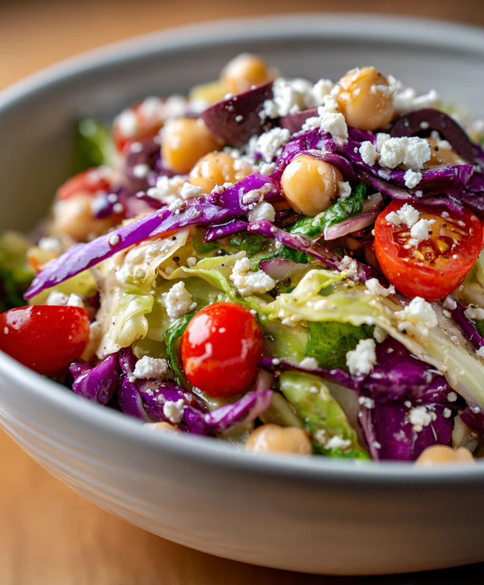Mediterranean Cabbage Salad with Chickpeas