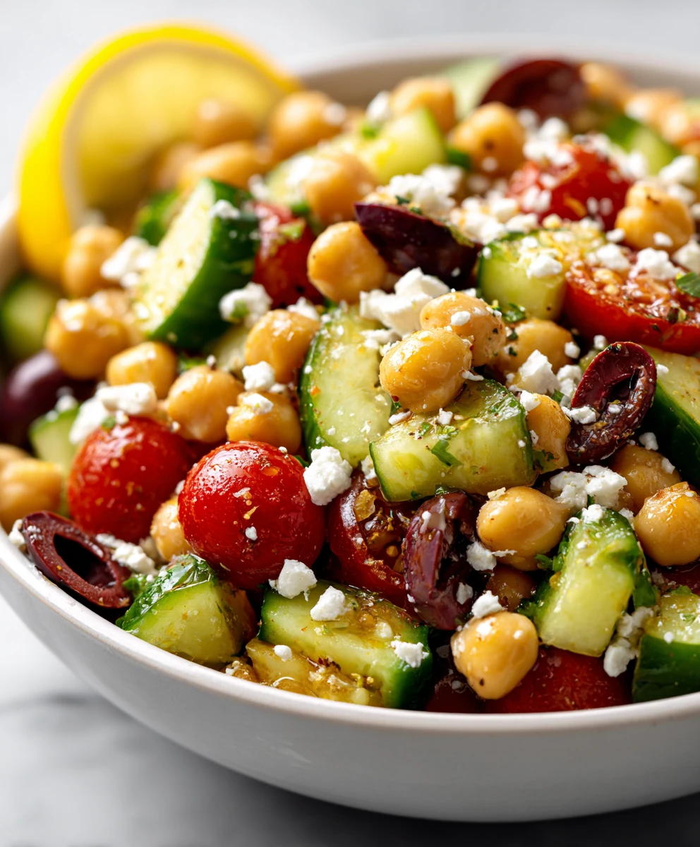 Mediterranean Chickpea Salad with Lemon Vinaigrette