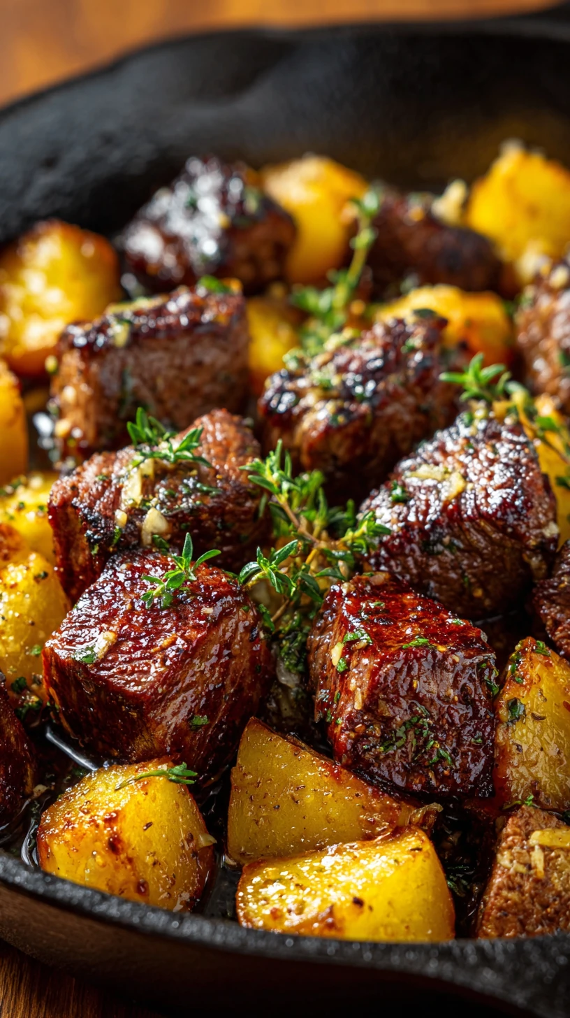 One-Pan Garlic Butter Beef Bites and Potatoes - image 0