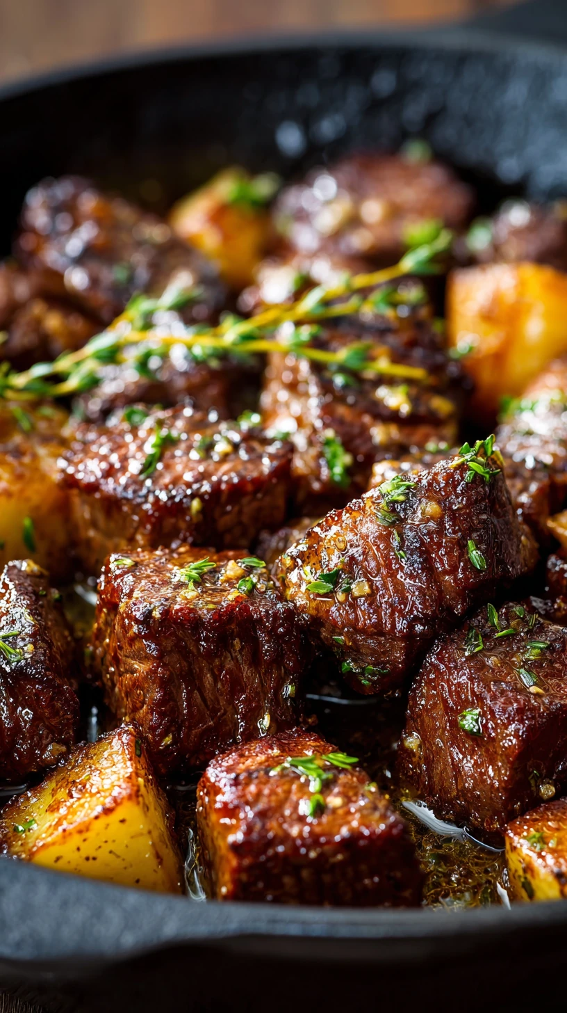 One-Pan Garlic Butter Beef Bites and Potatoes - image 1