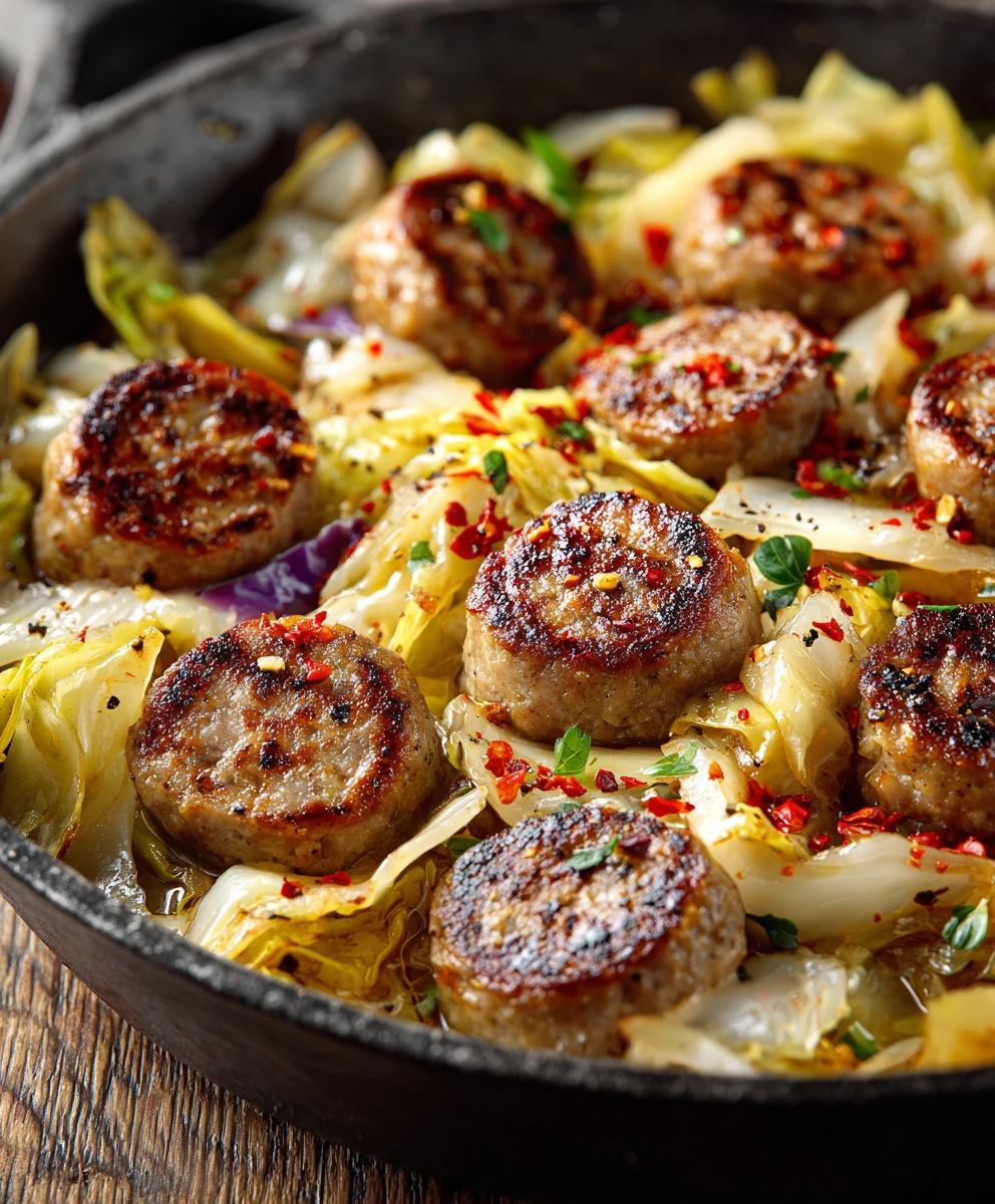 One-Pan Turkey Sausage and Cabbage Skillet