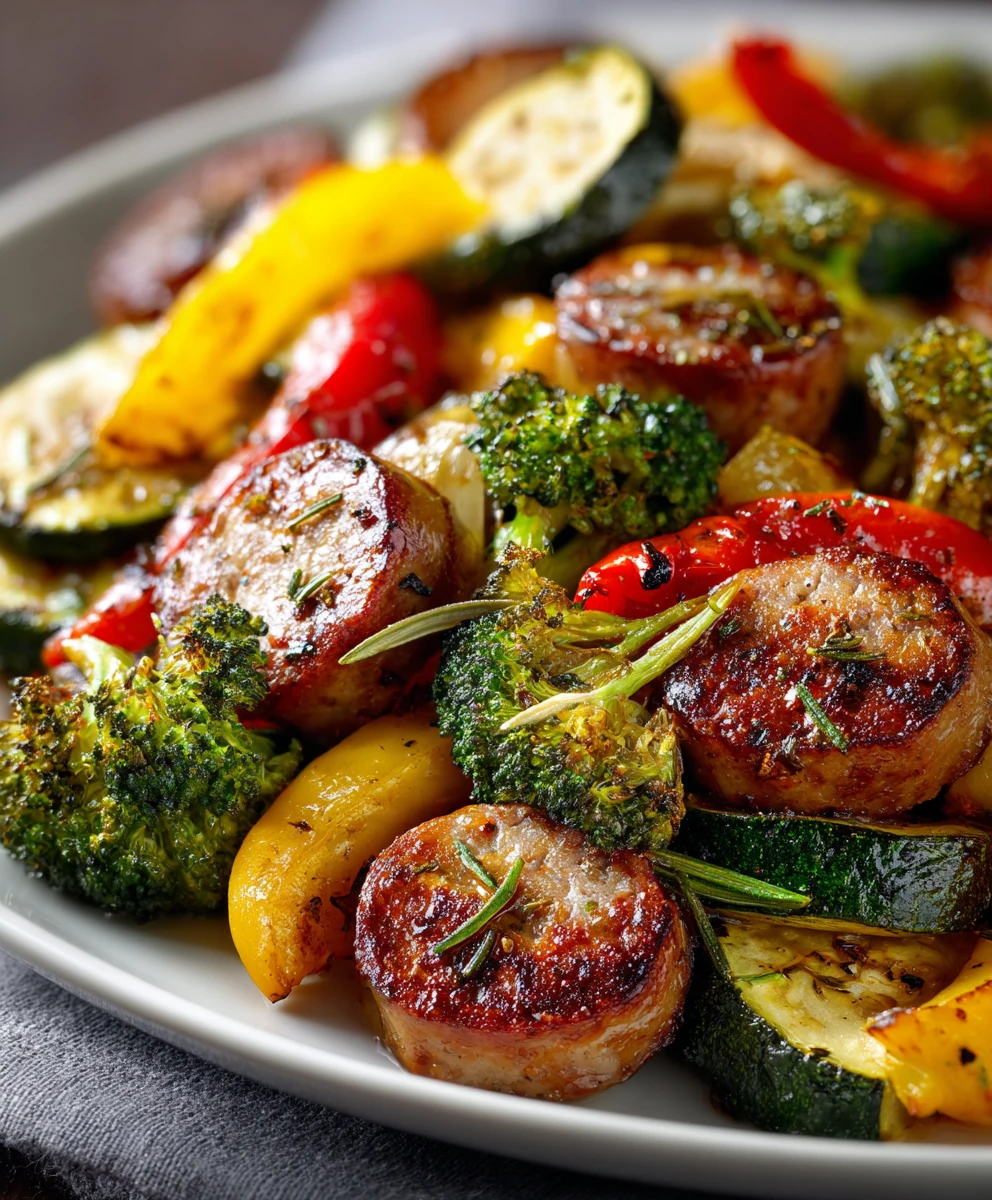 One-Pan Turkey Sausage and Vegetable Bake
