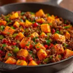 Quick Ground Beef and Sweet Potato Skillet