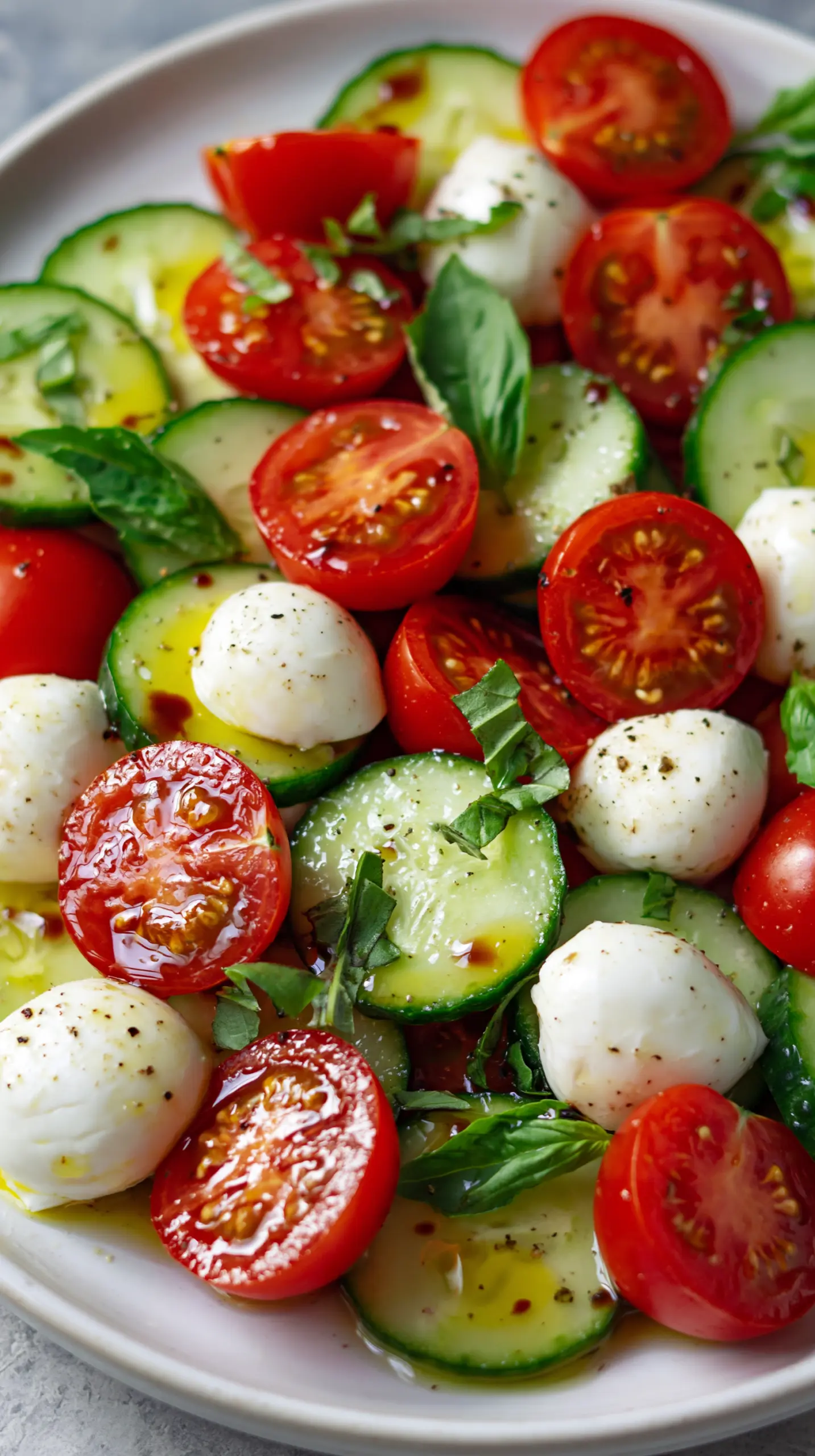 Step-by-step preparation of 10-Minute Cucumber Caprese Salad Recipe (Cucumber Caprese Salad)