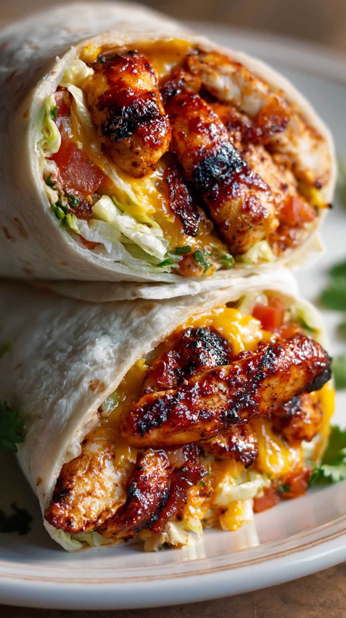 Serving suggestion for 15-Minute Chipotle Ranch Grilled Chicken Burritos — chipotle ranch grilled chicken burritos