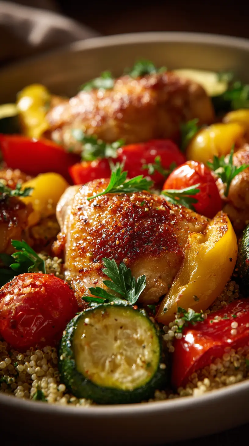 Serving suggestion for 15-Minute Healthy One-Pan Chicken Dinner — one-pan chicken dinner