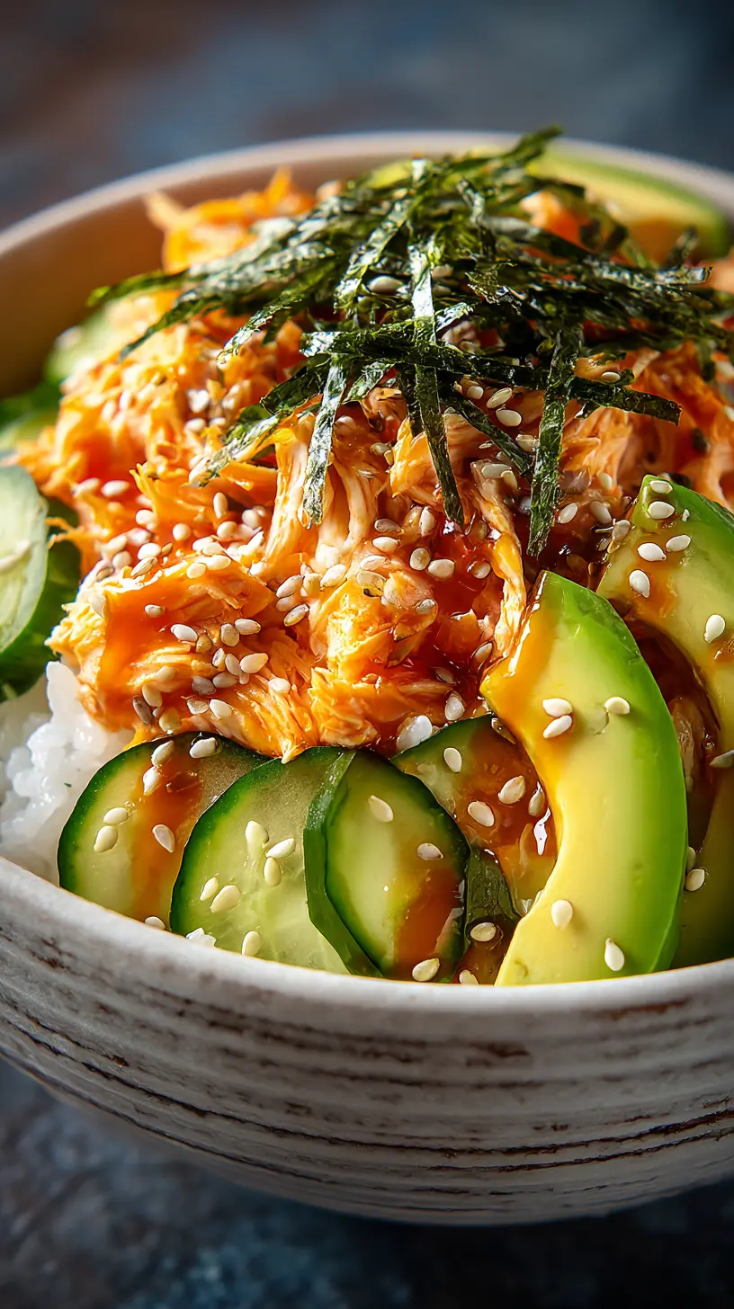 Serving suggestion for 20-Minute Spicy Surimi Sushi Salad — spicy surimi sushi salad