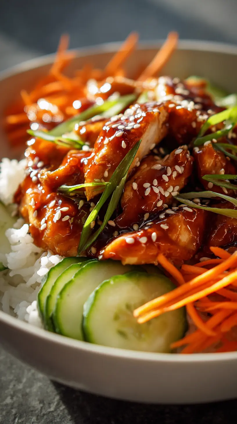 Serving suggestion for 20-Minute Sweet Chili Chicken Bowls — sweet chili chicken bowls