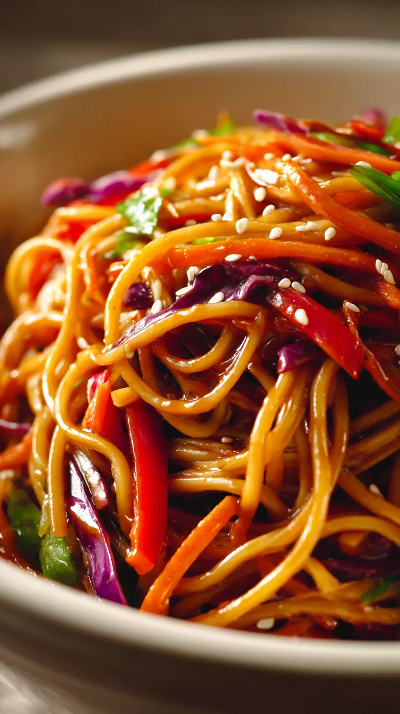 Serving suggestion for 25-Minute Vegan Sesame Noodle Salad — vegan sesame noodle salad