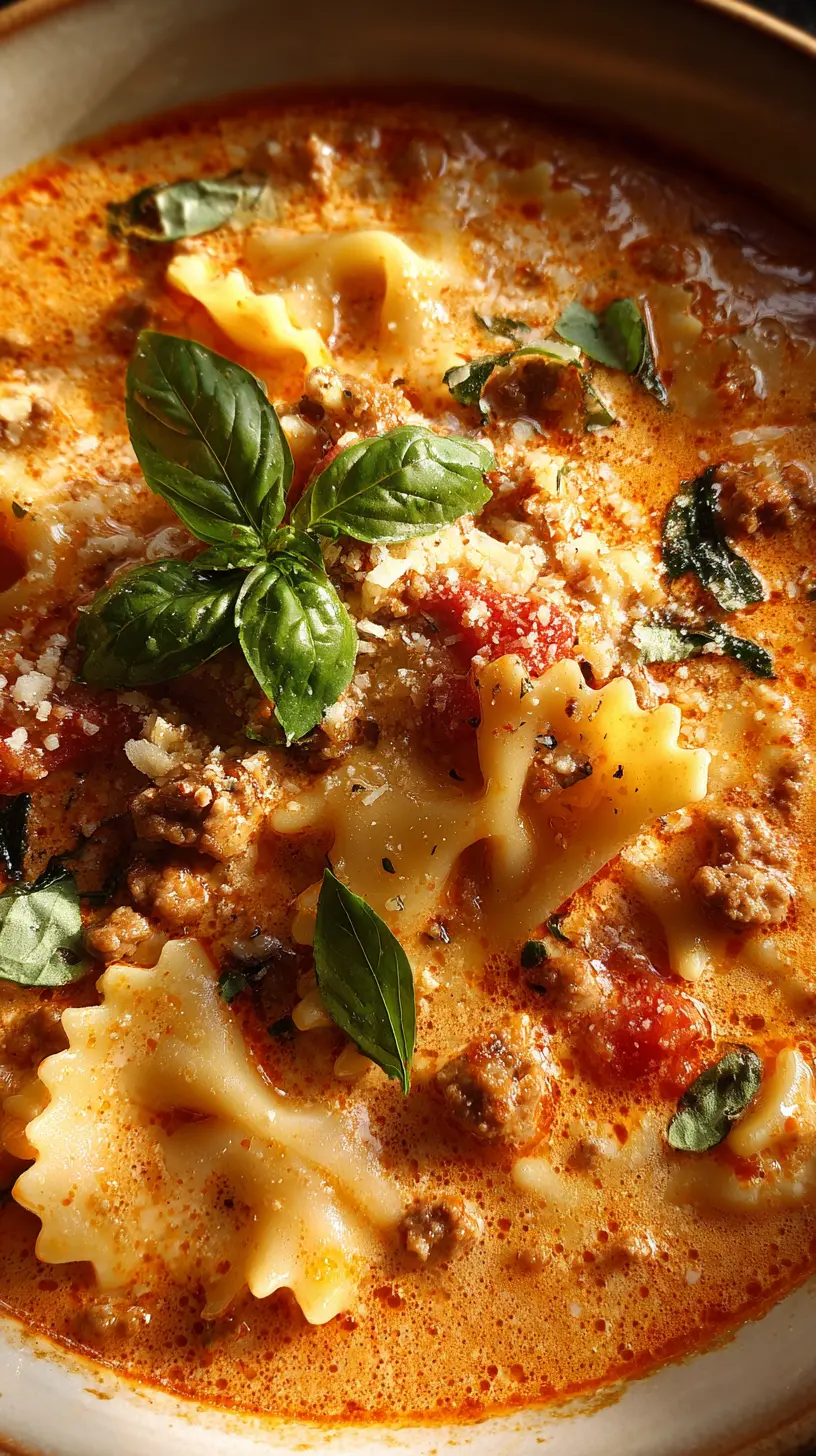 Serving suggestion for 30-Minute Gluten-Free Lasagna Soup — gluten-free lasagna soup