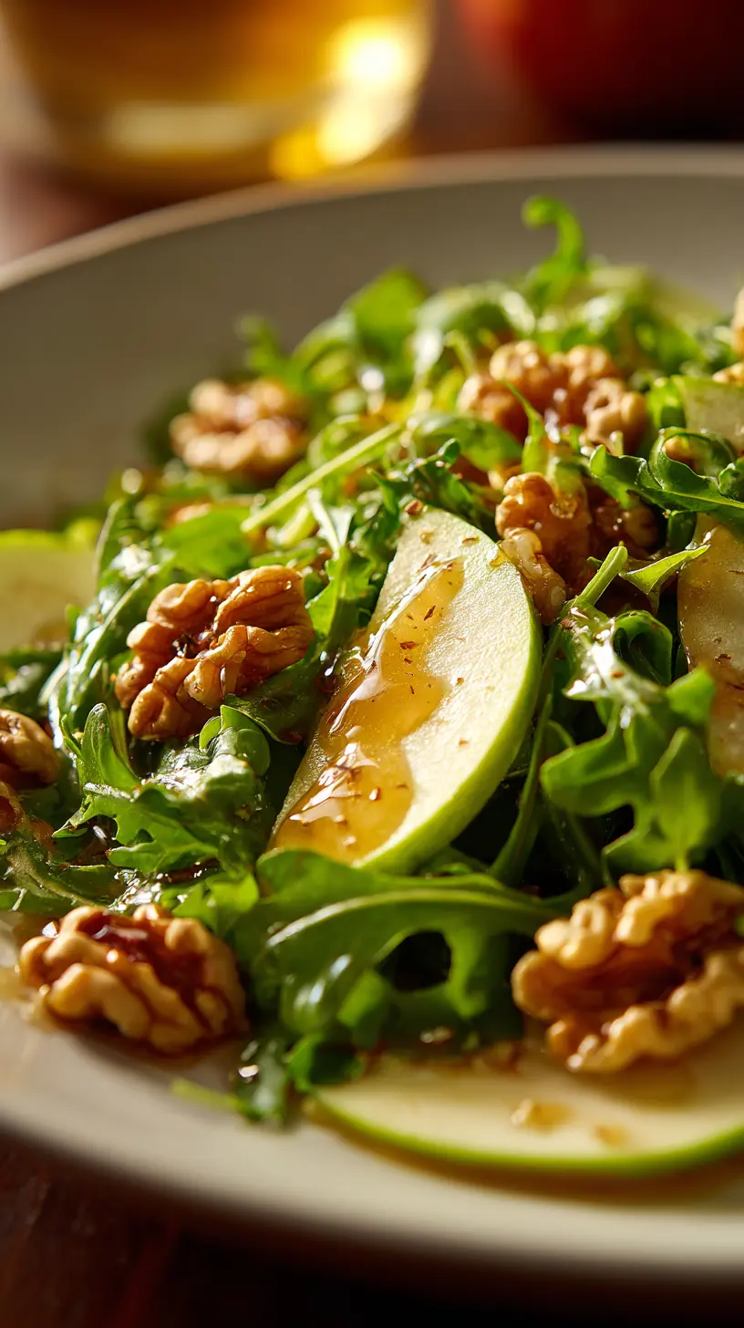 Step-by-step preparation of Arugula Apple Walnut Salad with Vinaigrette (Arugula Apple Walnut Salad)