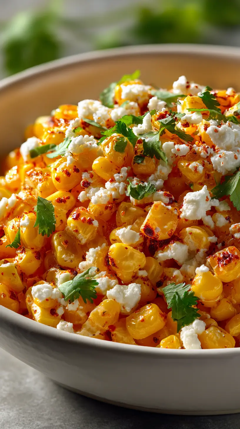 Serving suggestion for Authentic Mexican Street Corn Salad (Esquites) — Mexican street corn salad