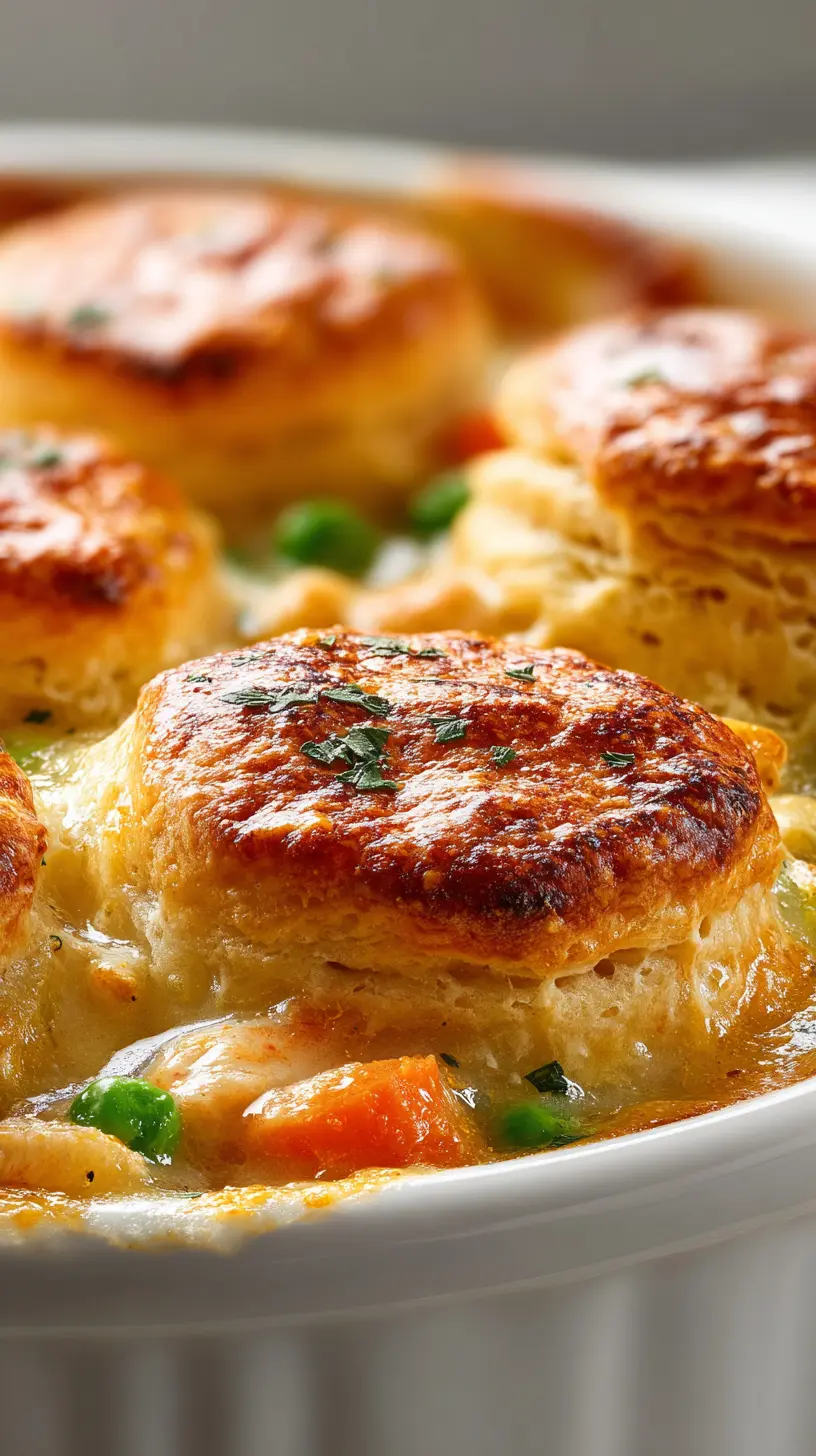 Serving suggestion for Cheddar Bay Biscuit Seafood Pot Pie - Cozy Comfort Awaits — seafood pot pie