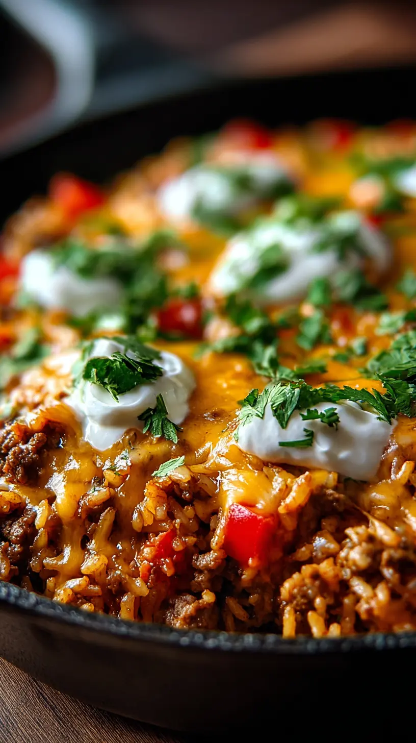 Serving suggestion for Cheesy Taco Rice Skillet: Quick Comfort for Taco Lovers — Cheesy Taco Rice Skillet