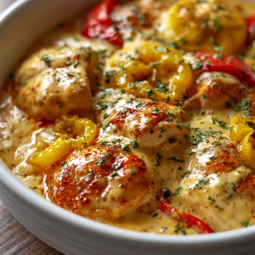 Creamy Banana Pepper Chicken Skillet (30-Minute Dinner) — homemade banana pepper chicken skillet recipe